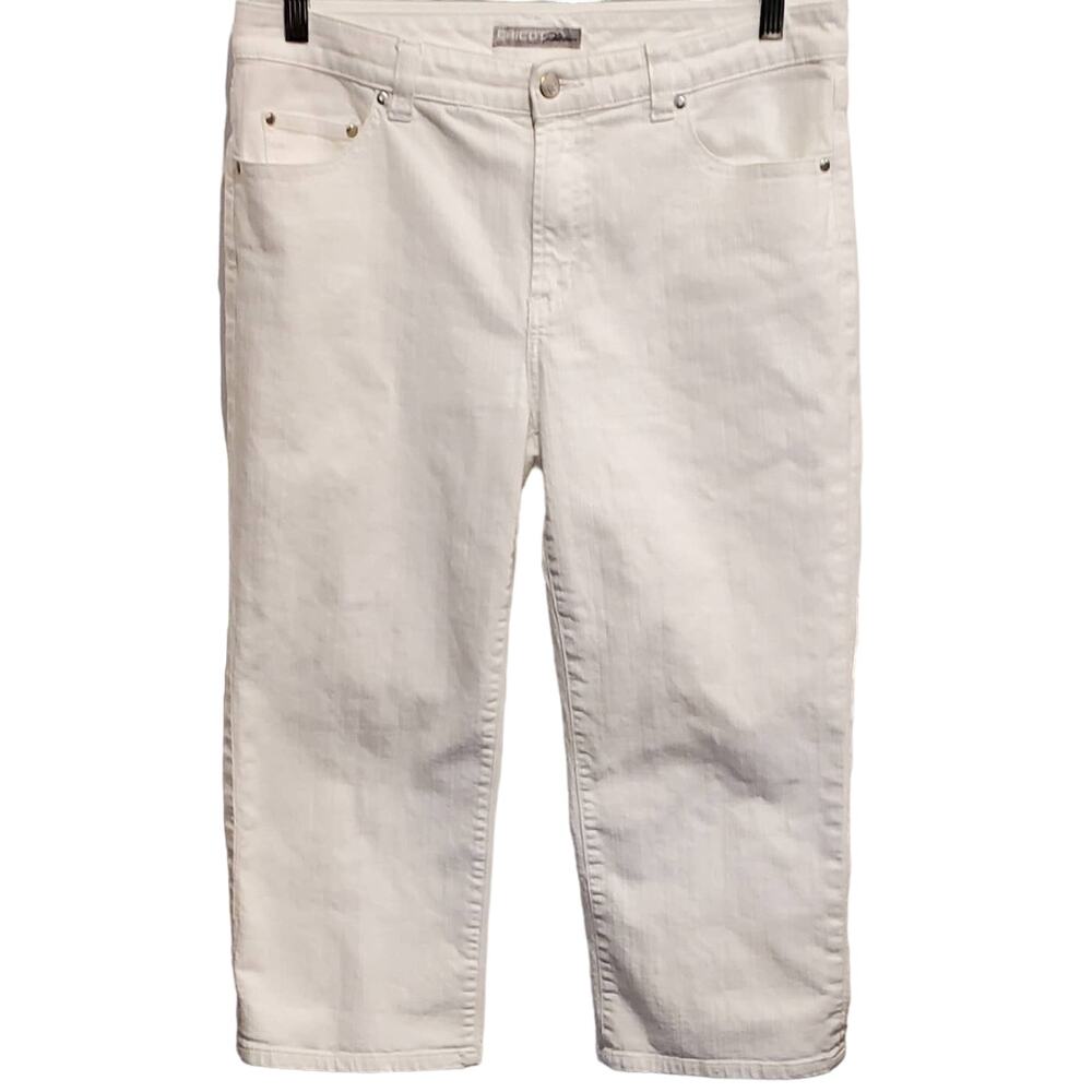 Chico's Platinum White High Rise Waist Capri Jeans Size 1.5 8/10
